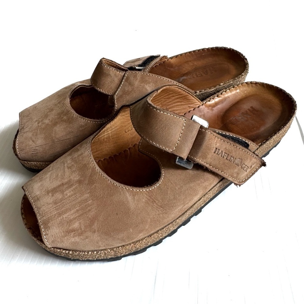 Haflinger Women's Tan Suede Mules